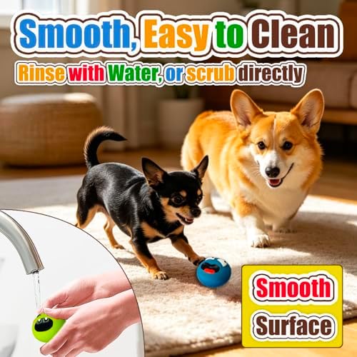 HOLYSTEED Latex Squeaky Dog Toys for Small Dogs, Mini Breed, 2.2" Flat Ball