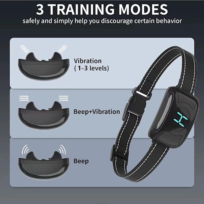 Pet Life Woofade 3-Level Sensitivity of Tone and Vibration Anti-Bark Dog Collar
