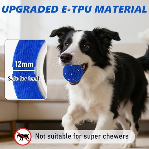 Remote Control Dog Toy Ball, Interactive Self Bouncing E-TPU Ball with 3 Modes (Bounce/Roll), Rechargeable Auto Moving Toy for Small Medium Large Dogs, Keeps Them Busy, BLU&YLW