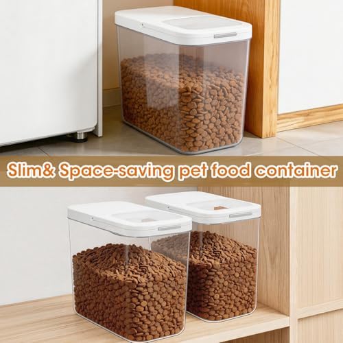 TBMax Dog Cat Food Storage Container 12Lbs with Airtight Flip-up Lid, Large Pet Food Dog Treat Container with Scoop, Airtight Food Storage Bin for Kitchen Organization