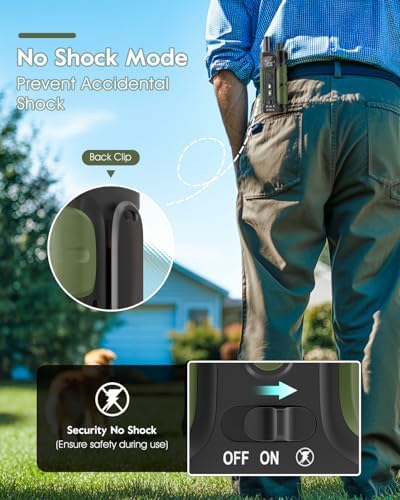 SLOPEHILL Dog Shock Collar,4200FT Dog Training Collar with Remote,Green | IP68 Waterproof e Collar with Beep,Vibration,Safe Shock,Light,No Shock Mode,Shock Collar for Small Medium Large Dog 8-140lbs