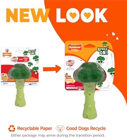 Nylabone Power Chew Broccoli Dog Chew Toy, Bacon & Cheese Flavor, Large