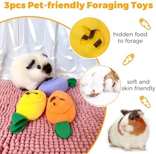 3Pcs Guinea Pig Forage Toys, Guinea Pig Toys Enrichment for Boredom