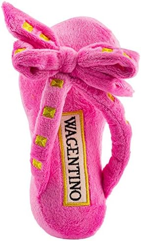 Haute Diggity Dog Wagentino Sandal Plush Dog Toy, Designer Parody Chew Toy