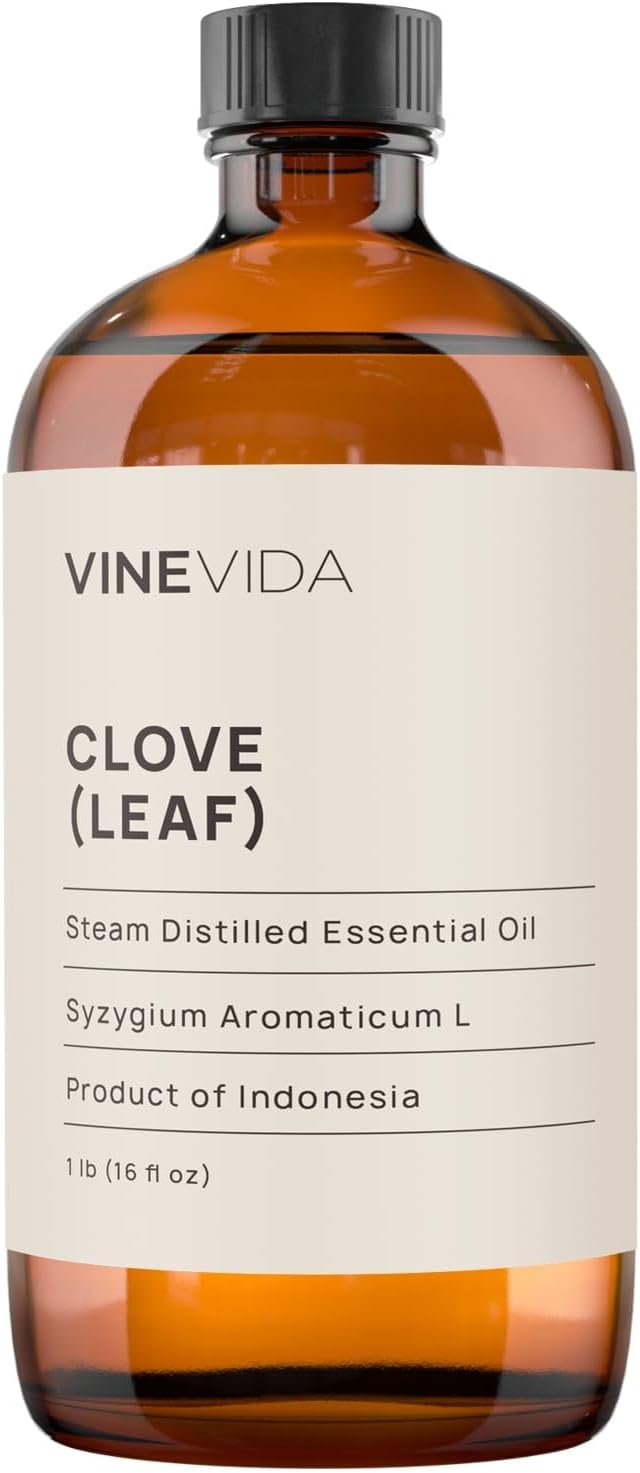VINEVIDA Essential Oil 16 oz - Undiluted Clove Oil - Candle Oil Scent - DIY Candle Scents and Bulk Essential Oil for Soap Making