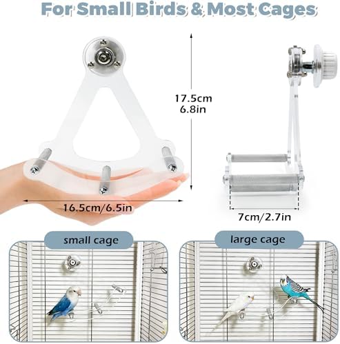Bite-Resistant Acrylic Rocking Bird Nail Trimming Perch Stand