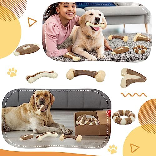 Libima 6 Pcs Dog Chew Toys for Aggressive Chewers, Cute, Small and Medium