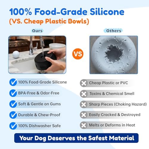Lick and Roll Bowl for Dogs - Slow Feeder with Rolling Ball, Anxiety Relief