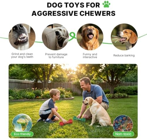 Dog Toys for Aggressive Chewers, Dog Chew Toys, Dog Bone Toys, 2 Packs