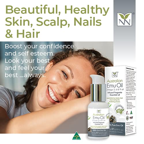 Y Not Natural Pure Emu Oil - Organic Moisture for Face, Body, Hair, Scalp & Nails - Rich in Omega 3-6-9, Vitamins & Essential Minerals - Australian Emu Oil (60ml) 2.03 fl oz - Fragonia