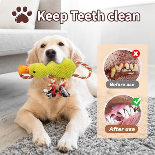 YZHDUXIU Tug of War Dog Toy, Squeaky Dog Toys Interactive Duck Puppy Toys