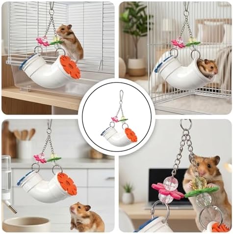 Rat Toys for Pet Rats, Rat Enrichment Toys, Interactive Plastic Activity Toys for Small Animals, Chewable Exercise Accessories for Rodent Cages