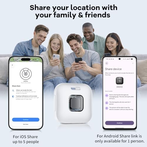Hoxe Air Tracker Tags-4 Pack for iOS & Android, Smart Tag for Key, Bag, Pet | Dual System Luggage Tracker Compatible with Apple Find My & Google Find Hub App, Bluetooth Key Finder Replaceable Battery