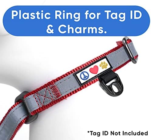 Pawtitas Customized Martingale Dog Collar Reflective Reflective Dog Collar Embroidered Personalized Name Phone Number Adjustable for Puppies Small Medium Large Size Dogs Medium Red