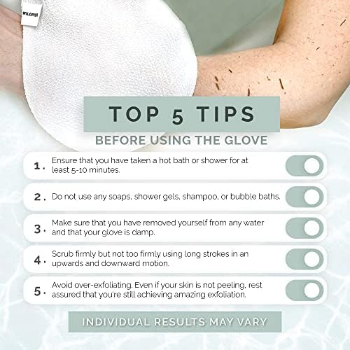 Wildpier Ultimate Deep Exfoliating Glove Mitt Body Scrub for Bath Shower Spa Hand Exfoliator Gloves, Dead Skin Cell Remover, Plant Based Deep Exfoliation Scrubber, Black