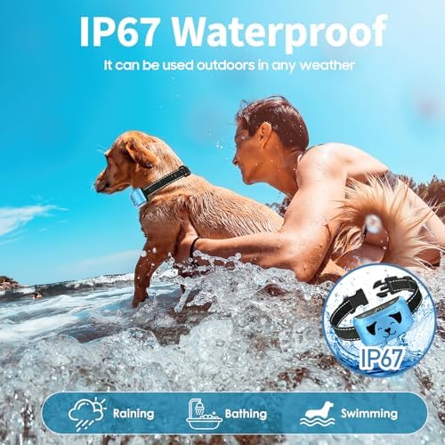 Humane Dog Anti Bark Collar with Beep & Vibration Gentle Training Control | BXQ Smart Recognition Chip & 8 Adjustable Sensitivity Levels, Magnetic Fast Charging, IP67 Waterproof Stop-Barking Collar