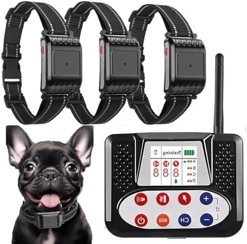 Wireless Dog Fence, 2024 Electric Dog Fence Remote Training Collar, Waterproof Rechargeable, Vibrate/Shock Dog Boundary Containment System, Adjustable Range, Safe Effective, for All Dogs,for3dogs