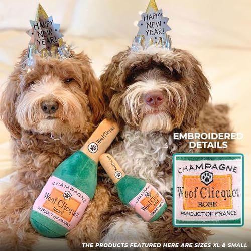 Haute Diggity Dog Woof Clicquot Rose' Plush Dog Toy, Wine Parody Chew Toys