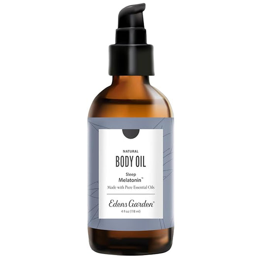 Edens Garden Melatonin Sleep Body Oil – Relaxing Bath, Body & Massage Oil with Pure Essential Oils & Vitamin E, Calming Aromatherapy for Skincare & Sleep, 4 fl oz (118 ml)