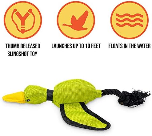 Hyper Pet Flying Series Fetching Dog Toy Slingshot, Mini Duck