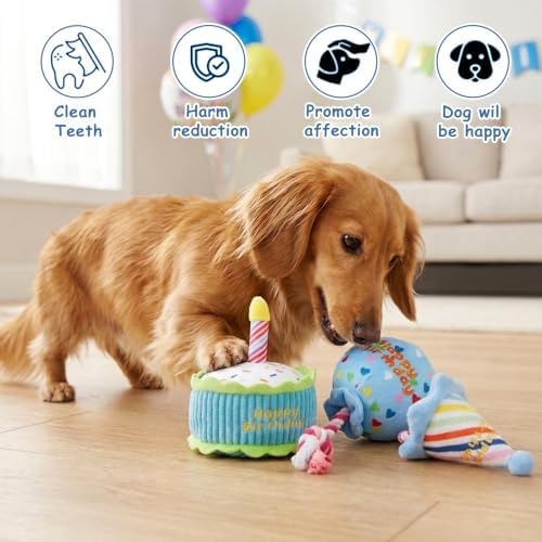 Hollypet Squeaky Hide and Seek Dog Toys for Small and Medium Dogs, Birthday