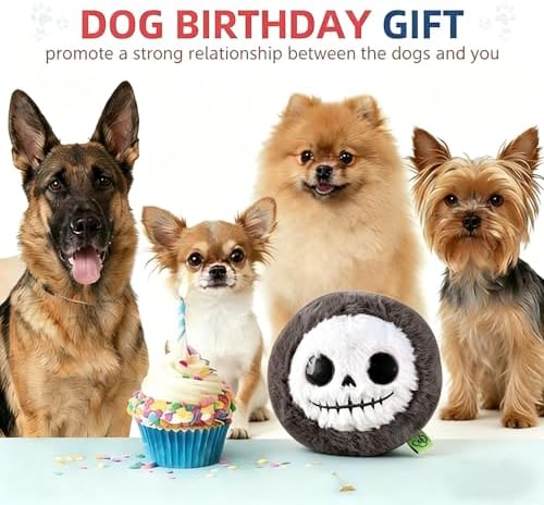 Halloween Skeleton Plush Dog Toy, Soft Stuffed Interactive Chew Toy for Small Medium Dogs, Cute Halloween Pet Gift, Durable Puppy Teething Toy