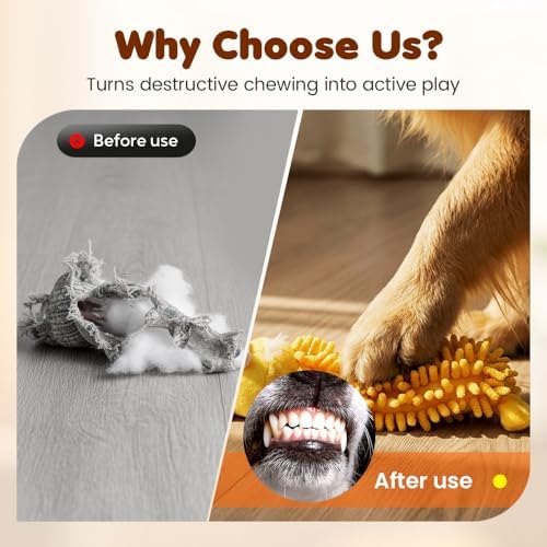 LECDOA Plush Squeaky Dog Toys, Soft Bite Resistant Chew Toys, Pig