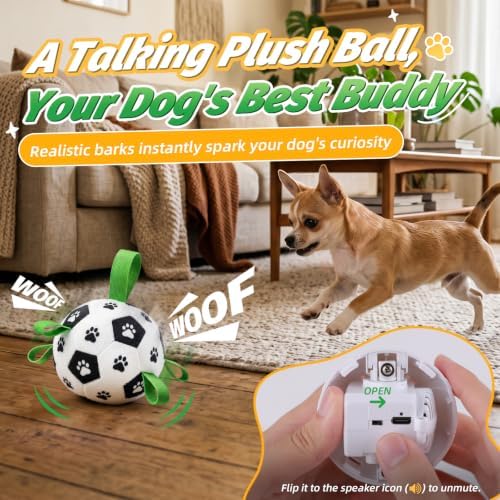 Diman Interactive Dog Toys, Dog Soccer Ball with 2 Bouncing Modes