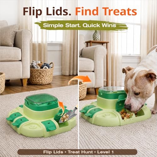 KADTC 2 Levels Dog Puzzle Toy, Interactive Slow Feeder & Treat Dispenser
