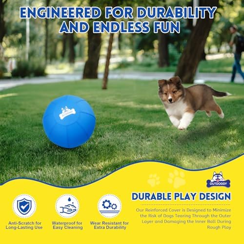 10'' Herding Ball for Dogs Built-in Bell, Interactive Dog Toy