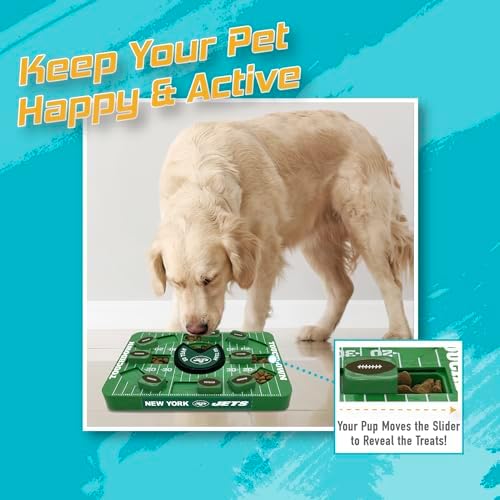 Pets First NFL New York Jets Large Puzzle Toy, Dog Puzzle Treat Toy, New Large Size, Interactive Dog Treat Toy, Dog Slow Feeding Toy