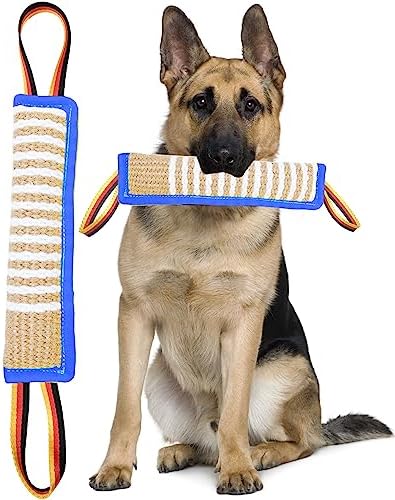 Clysoru Dog Tug Toy Tough Jute Bite Pillow Lasting Training Equipment Puppy to Large Dogs Interactive for Large and Small