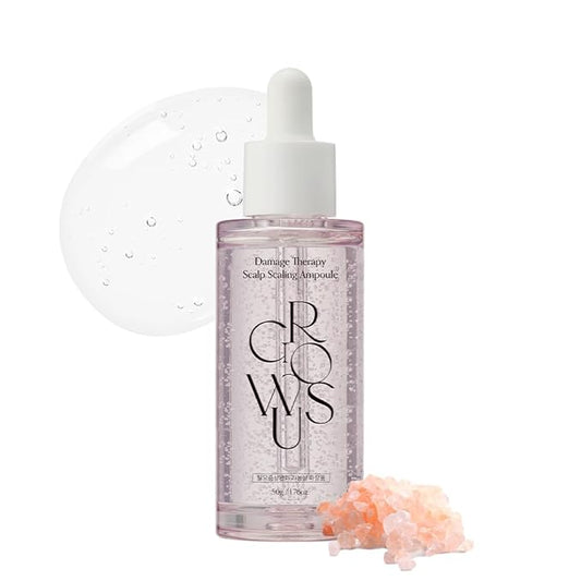 Growus Damage Therapy Scalp Scaling Ampoule, 1.69 fl.oz/ Scalp Serum with Protein and Seaweed Complex for Thicker Hair, Bulgarian Rose Scent, Free from Paraben, Sulfate