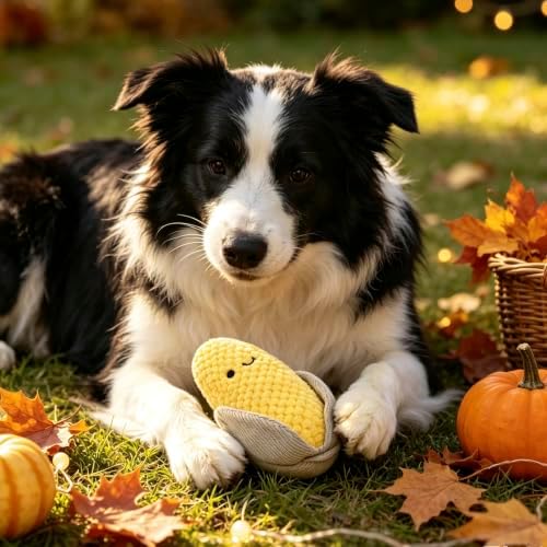 PUPTECK Thanksgiving Dog Squeaky Chew Toys 3 Pack