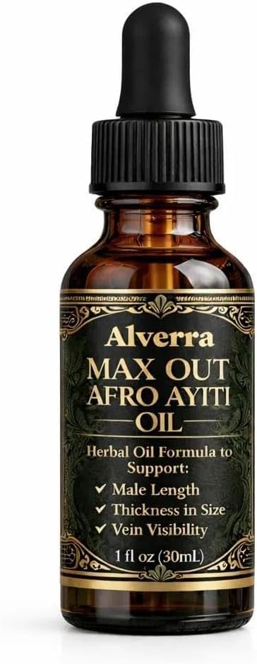 Max Out Afro Ayiti Herbal Massage Oil, 1 Fl Oz (30mL) - Natural Botanical Formula