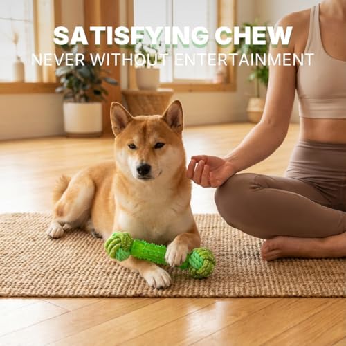 Dog Toys with Rope Ball, Dog Bone Toys with Teeth Cleaning, Dog Chew Toys