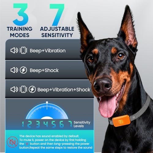 Dog Bark Collar for Large Medium Small Dogs, Effective No-Bark Collar, Smart Barking Collar, 2026 Upgraded Bark Collar with 7 Sensitivity, 3 Modes,Carrot Orange