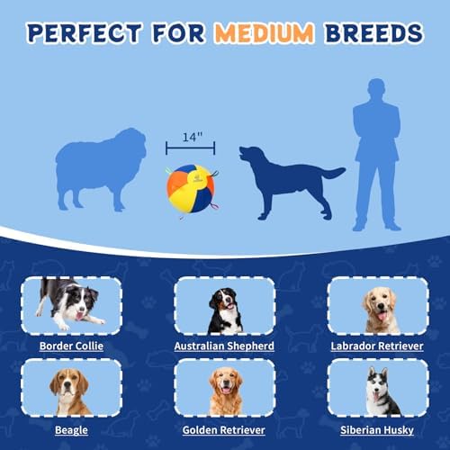 Herding Ball for Dogs, 14" Dog Training Ball with Straps