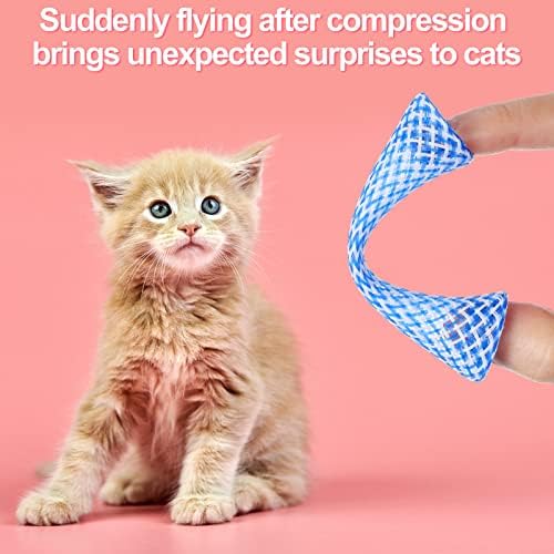 Leitee 60 Pcs Cat Spring Toys Kitten Tubes,Random Colors