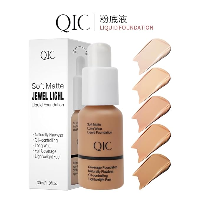 24HR Flawless Liquid Foundation Makeup - Soft Beige | Full Coverage, Weightless Matte Finish, Hydrating & Long Lasting Foundation, Transfer-Resistant, For All-Day Wear (01)