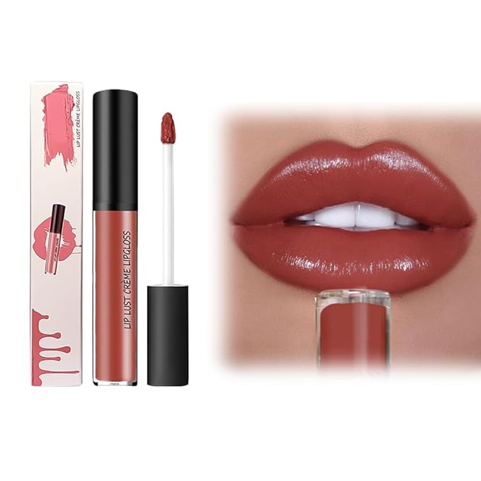 12 Color Cream Lip Gloss, 2025 New Long-Lasting Moisturizing Velvet Lip Lipstick, Waterproof, Non-Fading, Hydrating Tint Natural Jelly Lipstick Suitable for Girls and Women (#12)