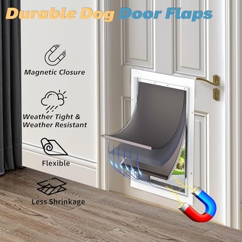 3-Flap Medium Dog Door Replacement Flap with Screws | Compatible with PetSafe Freedom PAC11-11038, Extreme Weather, Durable Flexible Flap, Dog Door Replacement, 12 7/8" x 8 1/8"