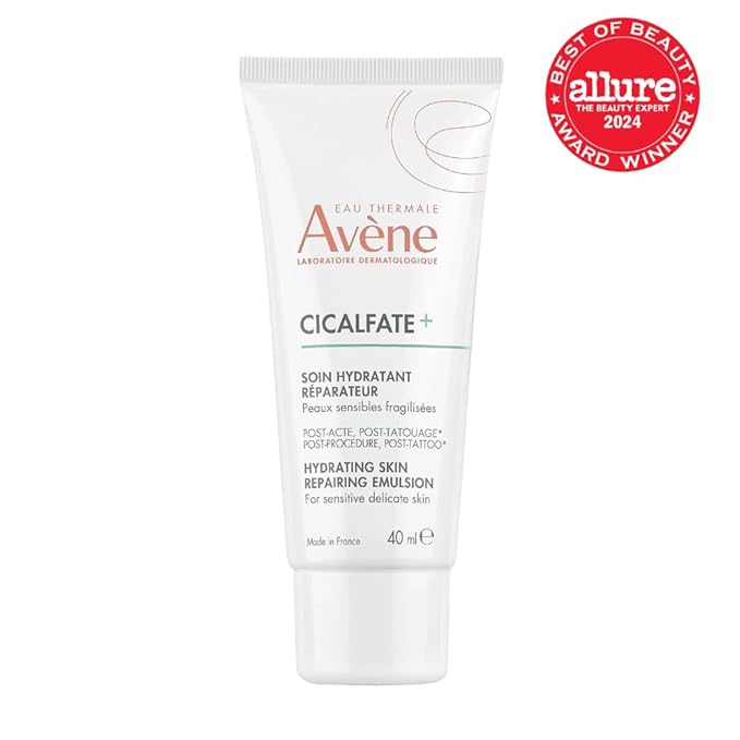 Avène Cicalfate+ Hydrating Skin Recovery Emulsion for post-procedure & post-tattoo,helps restore skin barrier,24hr hydration,1.3 Fl Oz,(Pack of 2)
