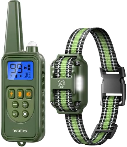 Dog Training Collar with Remote, 4-Mode Beep/Vibe/Shock/Light, IPX8