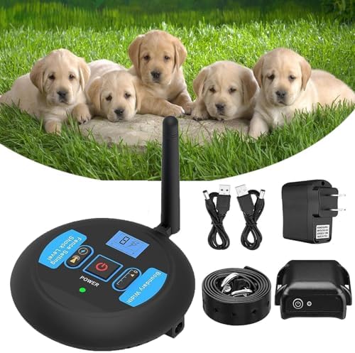 Wireless Dog Fence, Rechargeable Waterproof Shock Collar - Electric Pet Fence for Stubborn Dogs - Safe Effective No Randomly Over Correction - Boundary Fence System for All Dogs,for1dog