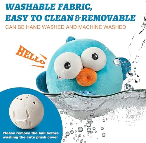 GUKCO Interactive Dog Toys, Moving Ball Toy with Jumping & Music (Puffer) | Rechargeable Plush Toy with Crinkle Paper for Small, Medium & Large Dogs to Keep Them Busy