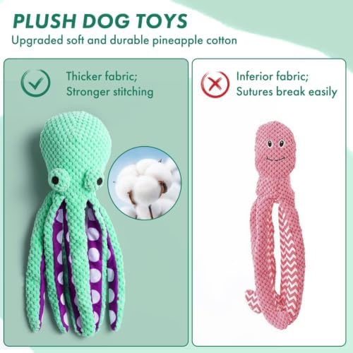Plush Octopus Dog Toy Bite Resistant InteracPet Plush Toy Cat Dog Plush Squeaky Toy Octopus Shell Puzzle Toy Bite Resistant Interactive Pet Dog Teeth Cleaning Chew Toy for Small and Medium Dog