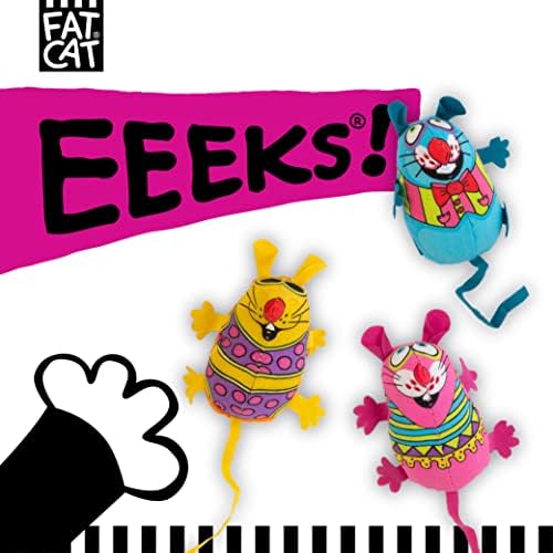 Bamboo Pet CAM650384 Fat Cat Kitty Hoots Eeeks Chic Catnip Toy, Multicolor
