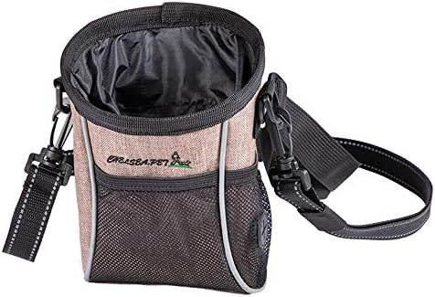 Dog Treat Pouch Pet Training Bag,Fanny Pack and Waste Bag Dispenser,Easily Carries Pet Toys, Kibble, 3 Ways to Use (Ginger)