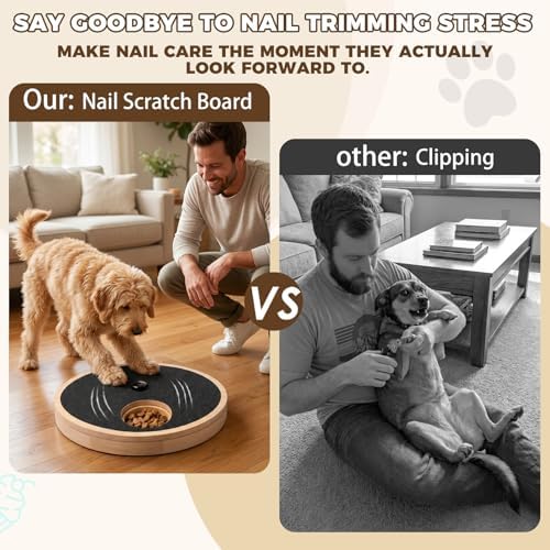 Dog Nail Scratch Board with Treat Box, Stress-Free Nail File Toy